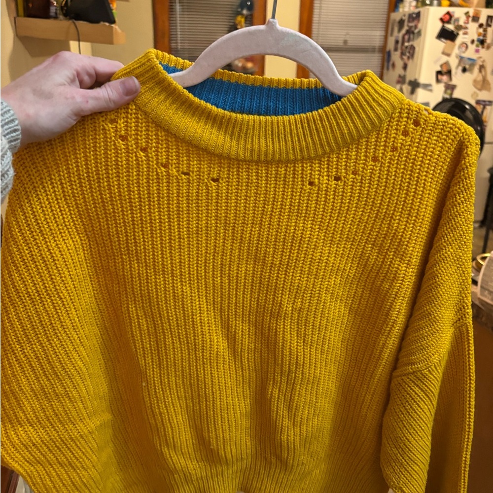 Topshop Bright Yellow Crew Neck Sweater